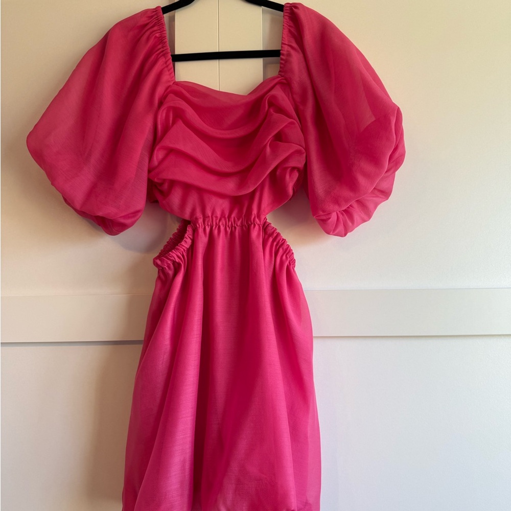 Pink Puff Sleeve Dress